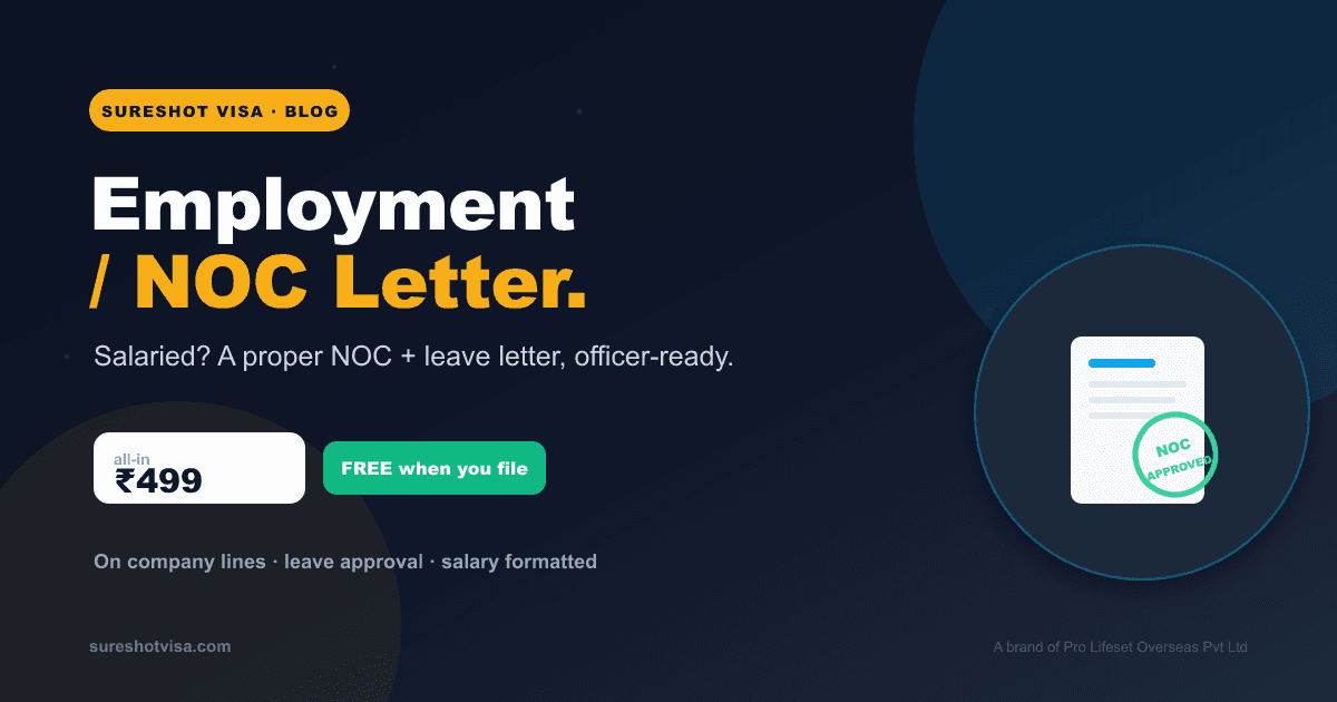 Employment / NOC Letter for Visa from India 2026 — Drafted Right — visa guide cover image