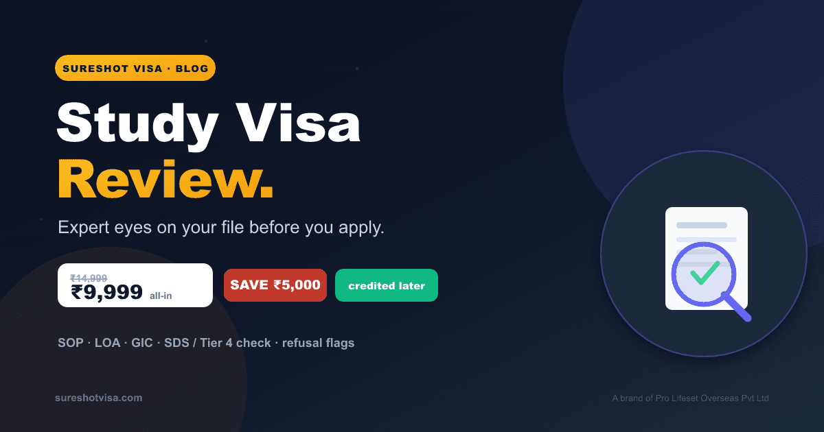 Study Visa Application Review from India 2026 — SOP, Funds, SDS Checked — visa guide cover image